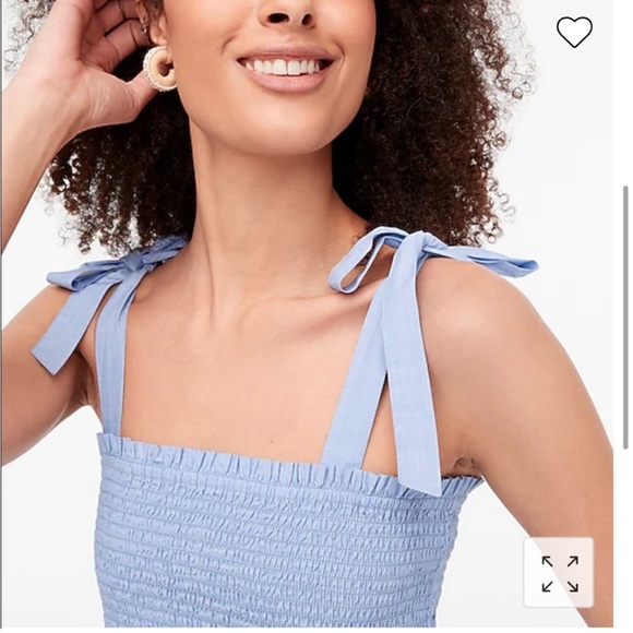 NWOT J. Crew Smocked Tie-Shoulder Tank Top M - Picture 4 of 4